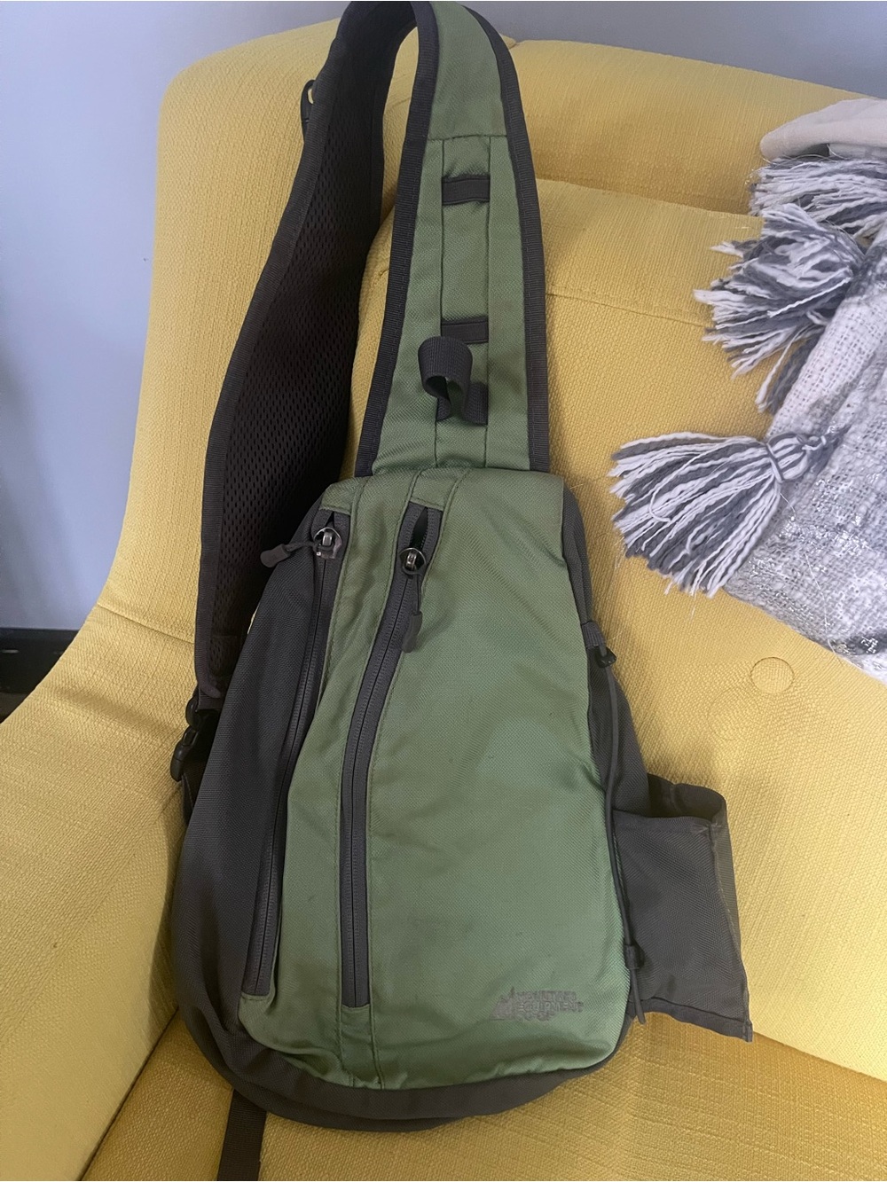 MEC Olive Green and Black Sling Crossbody Bag